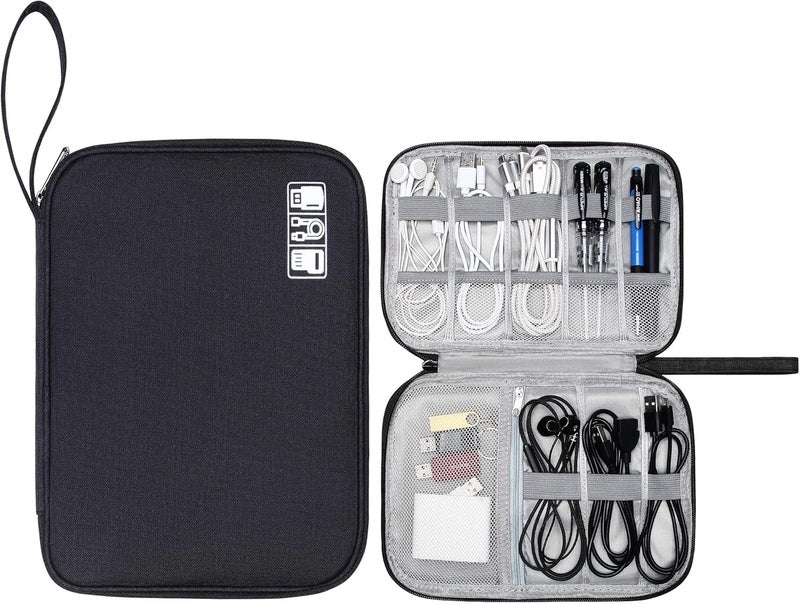 CILLA Travel Cord Organizer Case, Portable Waterproof Storage Bag for Charger, Cord, USB, Power Bank, Earphone, SD Card, Travel Essentials - Image 1